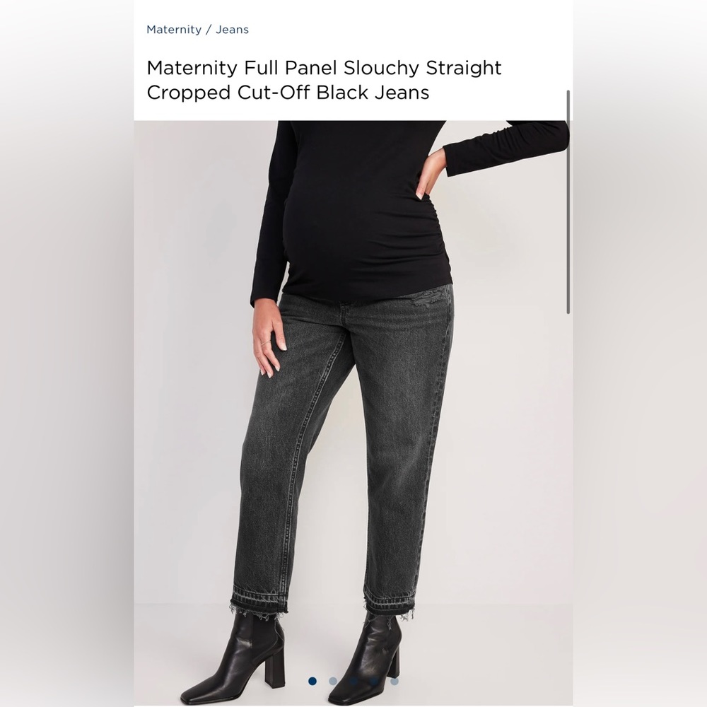 Maternity Full Panel Slouchy Straight Jeans